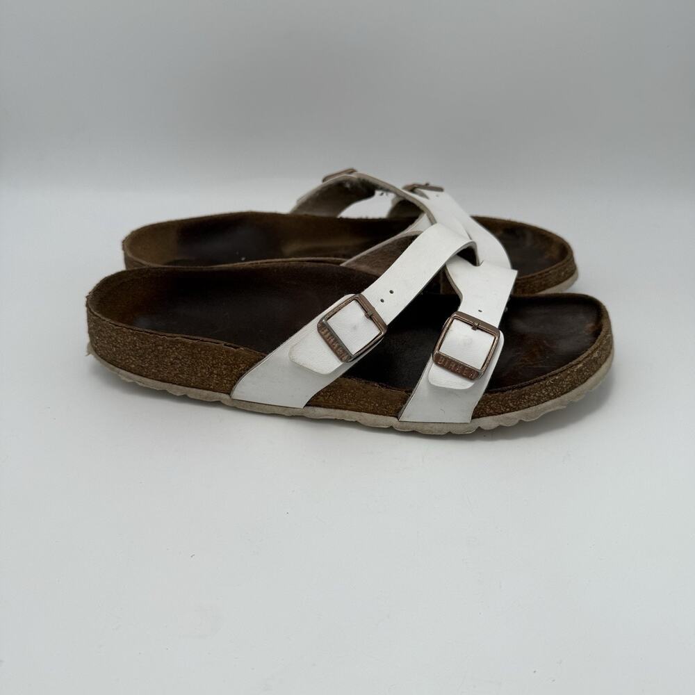 Birkenstock White Yao Birko-Flor Strap Sandals Womens Size 40 US 8.5 - Picture 2 of 7